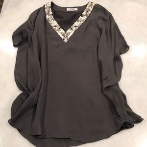 Tibi jeweled neck dress